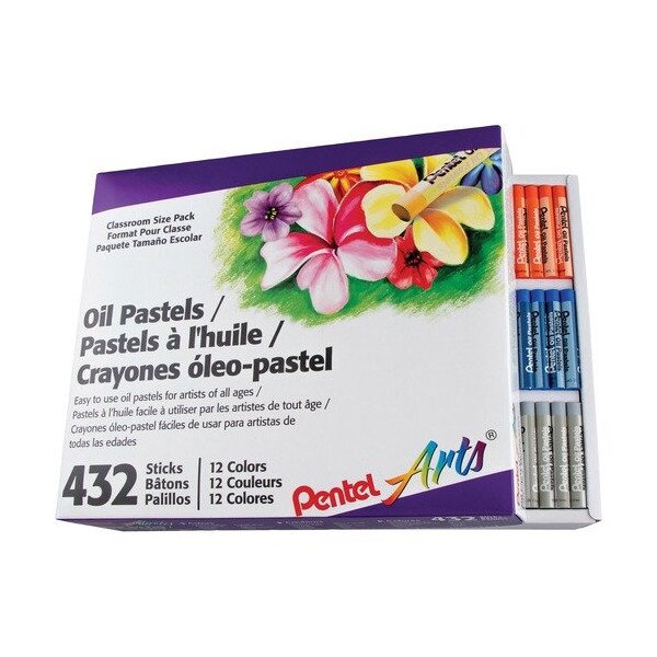 Pentel CHALK, OIL PASTELS, 432, AST, 432PK PENPHN12CP - main